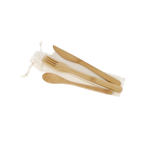 4-piece bamboo cutlery kit