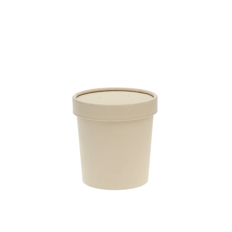 Couvercle papier bambou pour pot à soupe 360 ml