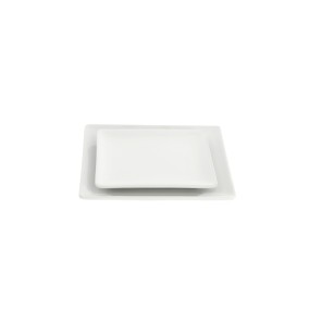 Assiette porcelaine carrée 15,5 cm