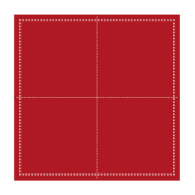 Serviette rouge deux plis